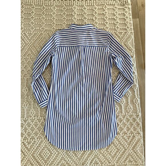 Saint James Benedicte Blue Striped Shirt Dress in Organic Cotton US 6 - Picture 3 of 6